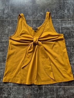 J. Crew Tie Front Tank Top Women's Size S Brandy Gold Mustard